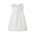 Women's Strapless Floral 3D Boned Dress