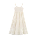 Embroidery Stitching Knitted Dress Loose Slim Fit Graceful Slip