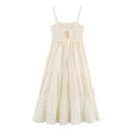 Embroidery Stitching Knitted Dress Loose Slim Fit Graceful Slip