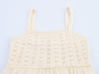 Embroidery Stitching Knitted Dress Loose Slim Fit Graceful Slip