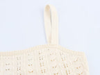 Embroidery Stitching Knitted Dress Loose Slim Fit Graceful Slip