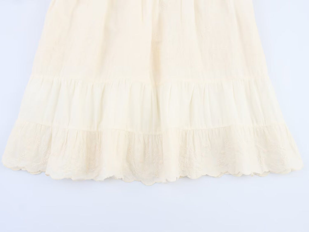 Embroidery Stitching Knitted Dress Loose Slim Fit Graceful Slip