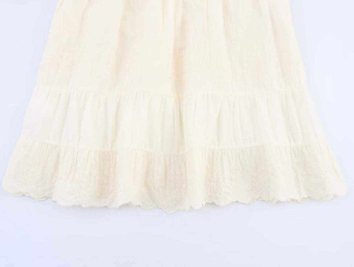 Embroidery Stitching Knitted Dress Loose Slim Fit Graceful Slip