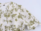 Women's V-Neck Floral Embroidered Belted Short-Sleeve A-Line Mini Dress