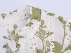 Women's V-Neck Floral Embroidered Belted Short-Sleeve A-Line Mini Dress