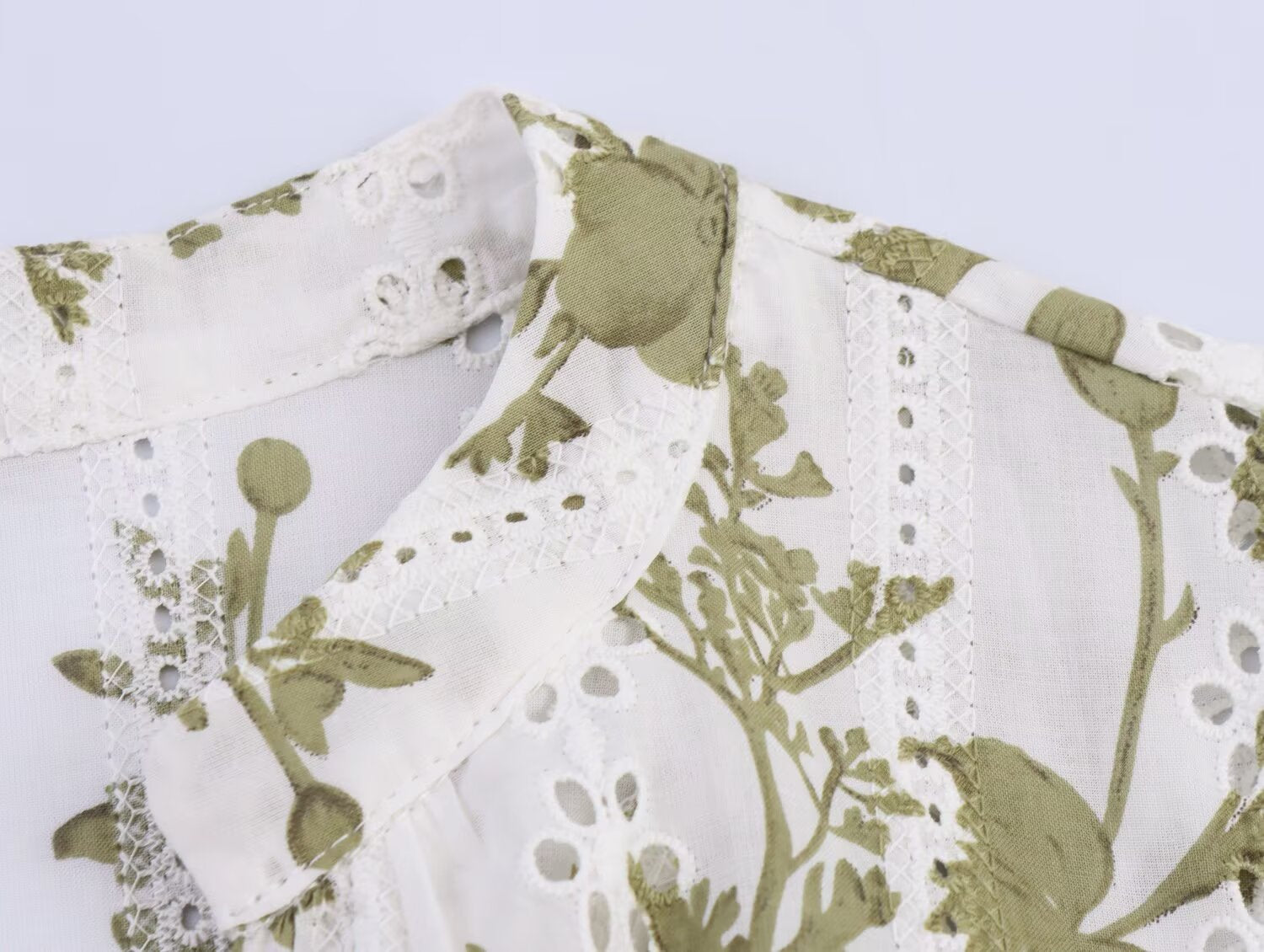 Women's V-Neck Floral Embroidered Belted Short-Sleeve A-Line Mini Dress
