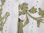 Women's V-Neck Floral Embroidered Belted Short-Sleeve A-Line Mini Dress