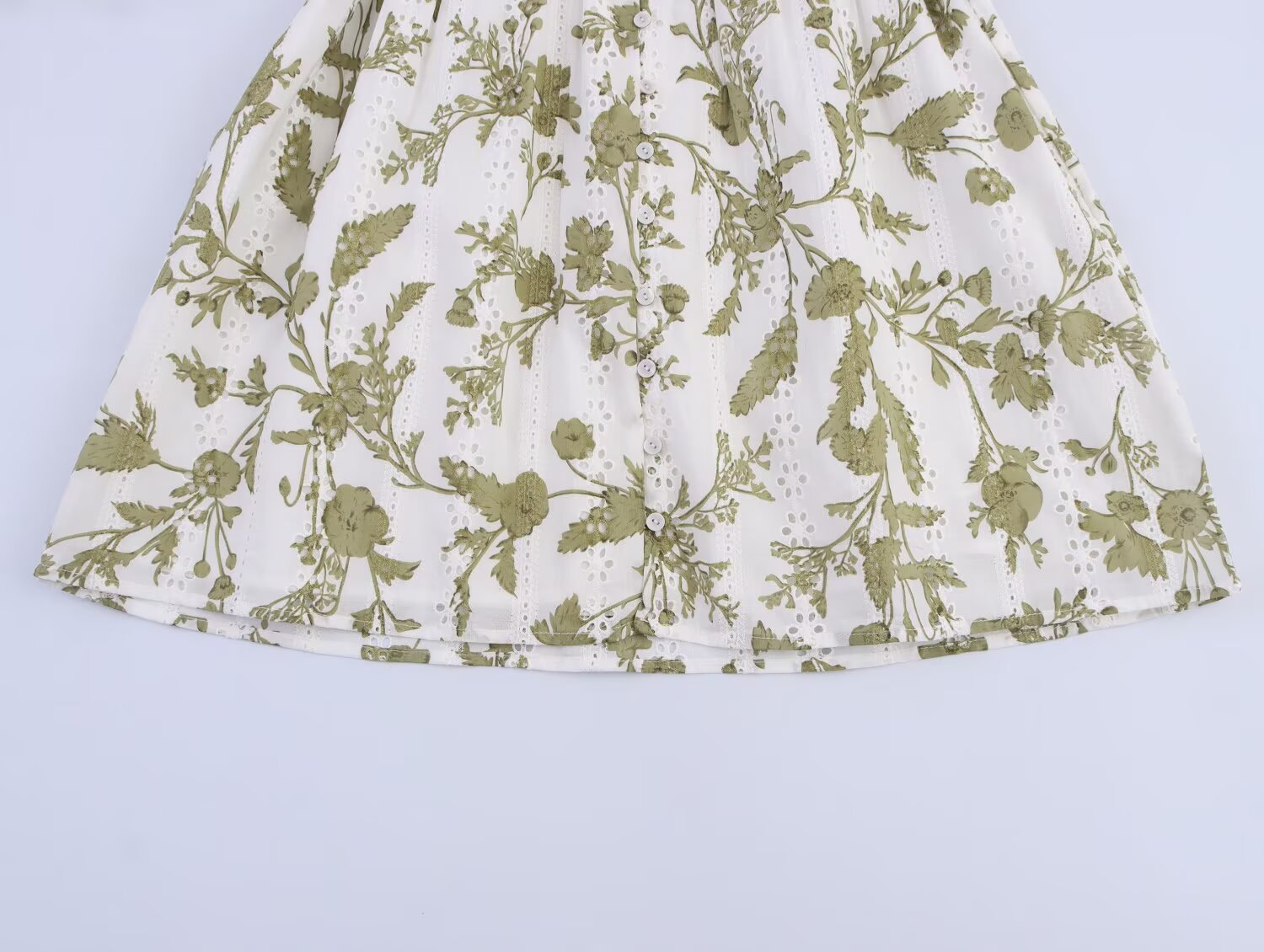 Women's V-Neck Floral Embroidered Belted Short-Sleeve A-Line Mini Dress