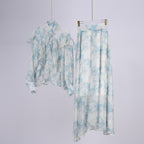 Women's Scarf Frilled Oversized Half Dress Two-Piece Set