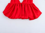 Elegant Silk Satin Texture Puffy Strap Top