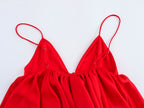 Elegant Silk Satin Texture Puffy Strap Top