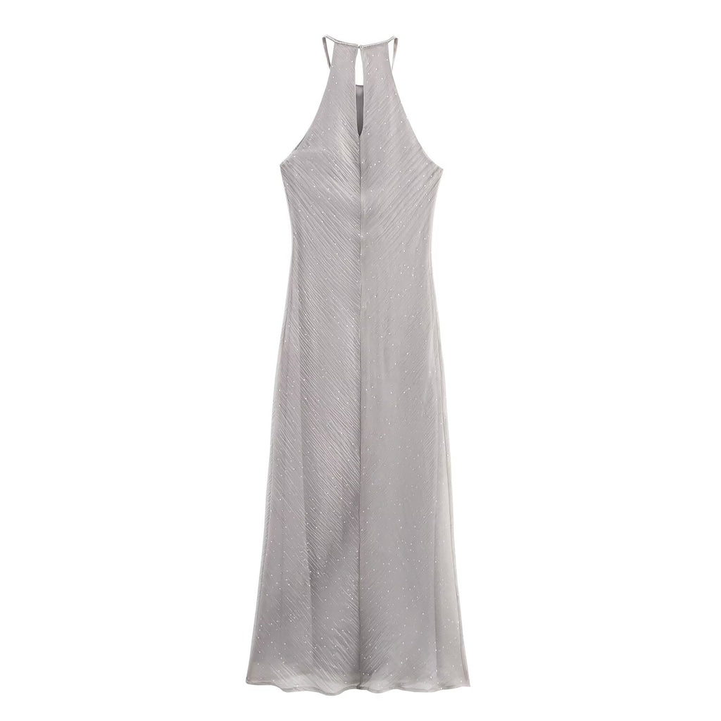 Women's French Swing Collar Sling Dress Women Summer High Grade Waist Tight Sheath Dress