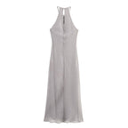 Women's French Swing Collar Sling Dress Women Summer High Grade Waist Tight Sheath Dress