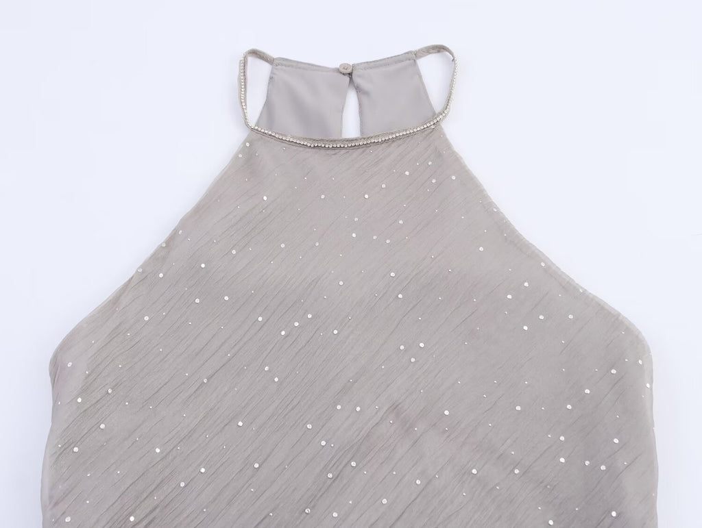 Women's French Swing Collar Sling Dress Women Summer High Grade Waist Tight Sheath Dress