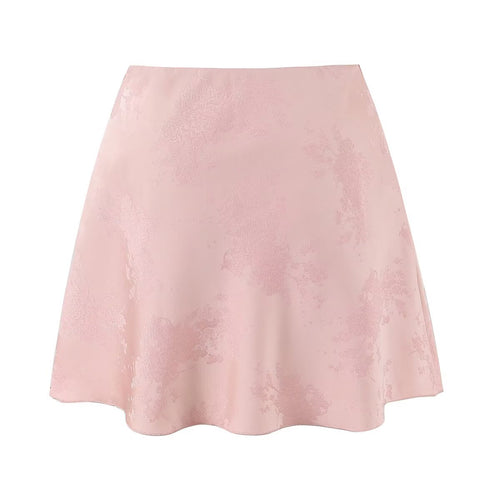 Women Clothing Western French Jacquard Satin Skirt