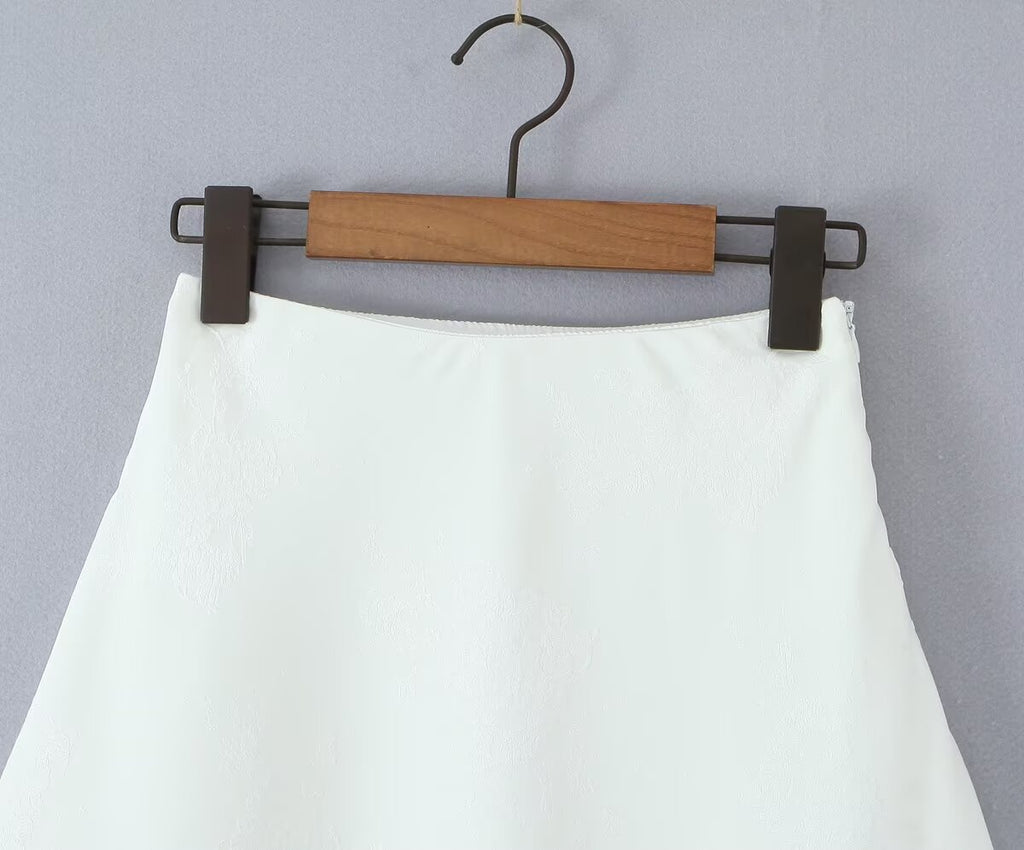 Women's Clothing Western French Jacquard Satin Skirt