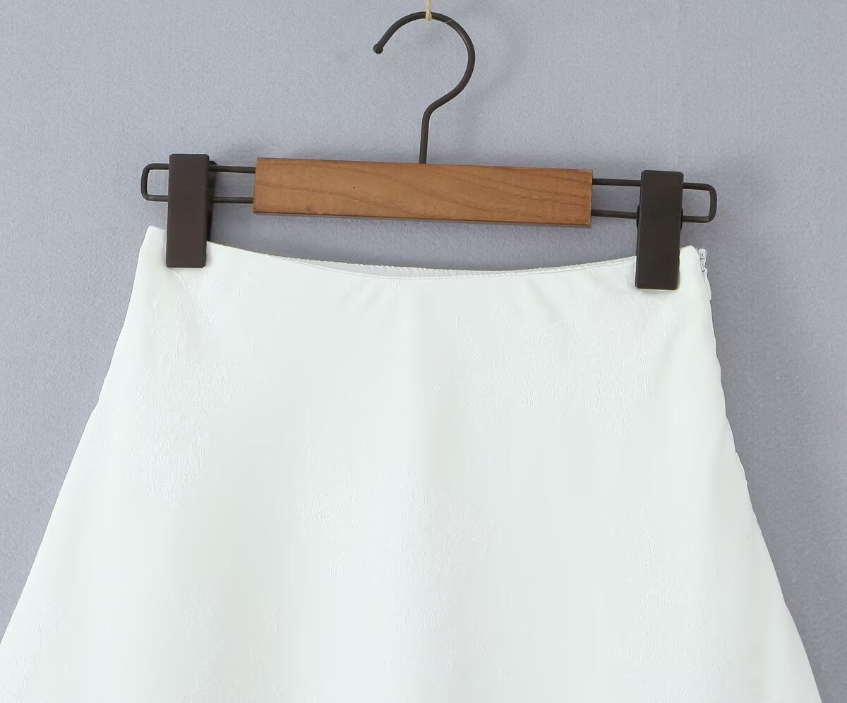 Women's Clothing Western French Jacquard Satin Skirt