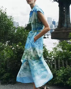 Printed Shirt-Style Summer Dress