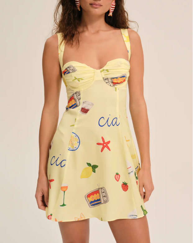 Women's Children Fun Printing Three Dimensional Chest Plate Mini Dress Sling Dress Wom
