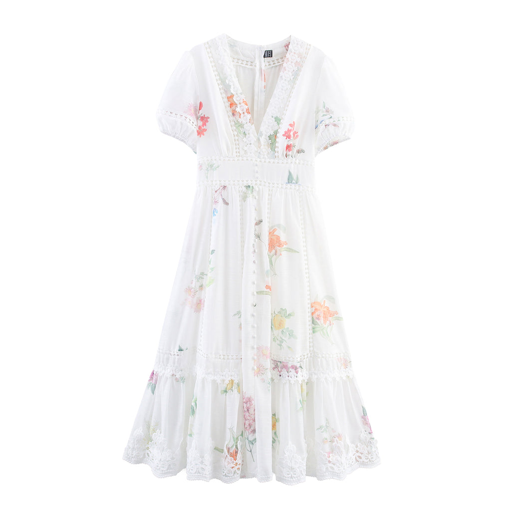 Women's Lace-Trim Oversized Swing Dress