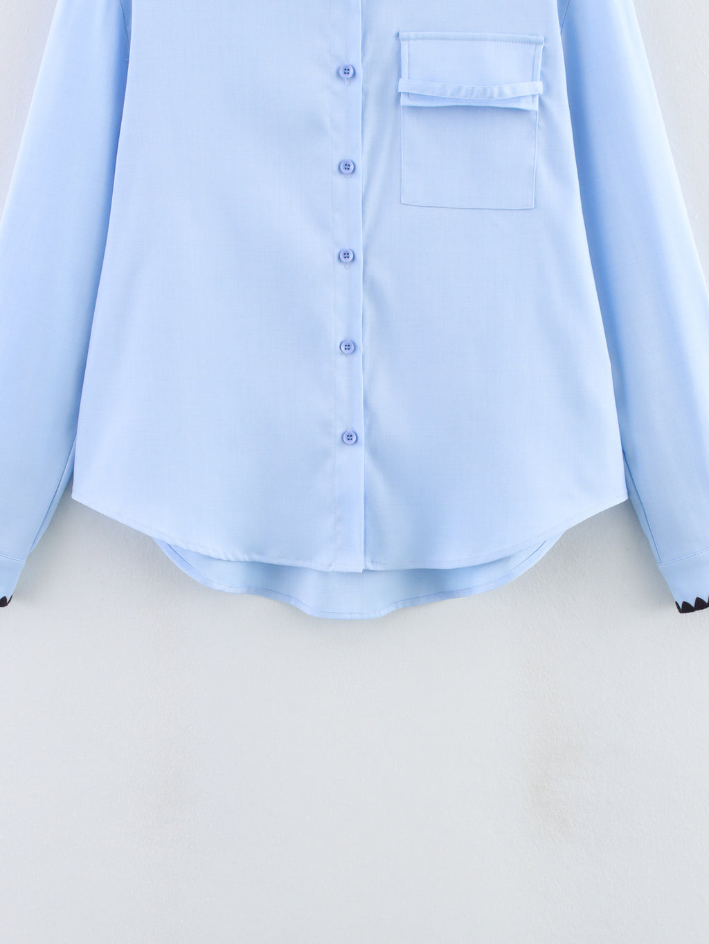 Women's Chic Shell Craft Blue Shirt Long Sleeve Loose Shirt