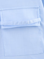 Women's Chic Shell Craft Blue Shirt Long Sleeve Loose Shirt