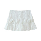Women's Clothing Western Lace Short Sleeve Shirt Bow Two Piece Overskirt Set