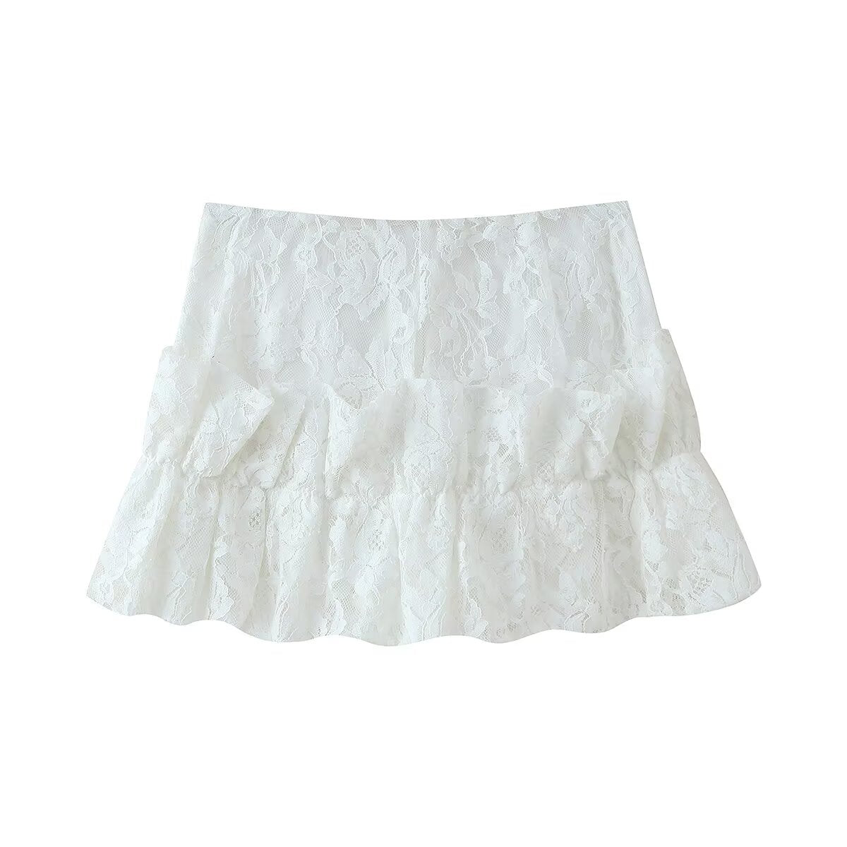 Women's Clothing Western Lace Short Sleeve Shirt Bow Two Piece Overskirt Set
