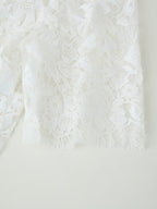Women's Clothing Western Lace Short Sleeve Shirt Bow Two Piece Overskirt Set
