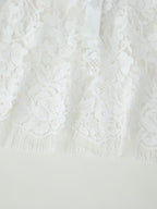 Women's Clothing Western Lace Short Sleeve Shirt Bow Two Piece Overskirt Set