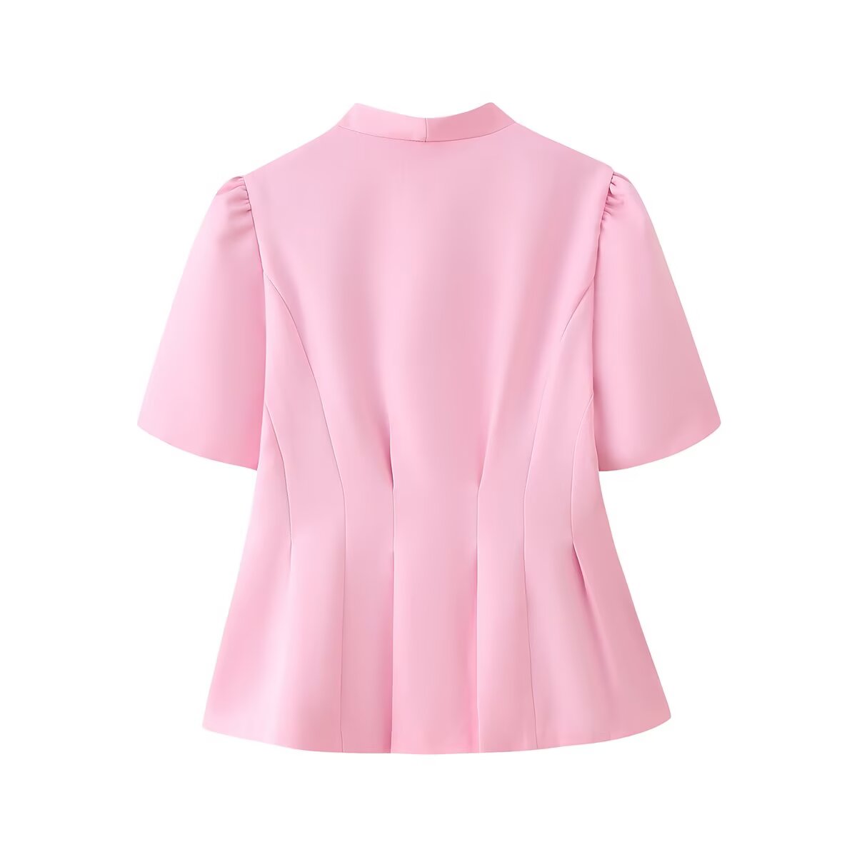Women's Handmade Floral Waist Trimming Short Sleeved Top