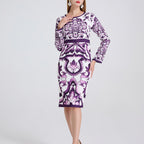 Women's 's Printed High-Waisted Bodycon Dress