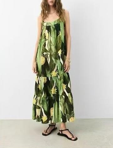 Bohemian Floral Ruffle Maxi Dress