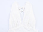Women Clothing Summer French Sexy Backless Embroidery Midi Dress