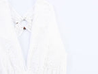 Women Clothing Summer French Sexy Backless Embroidery Midi Dress