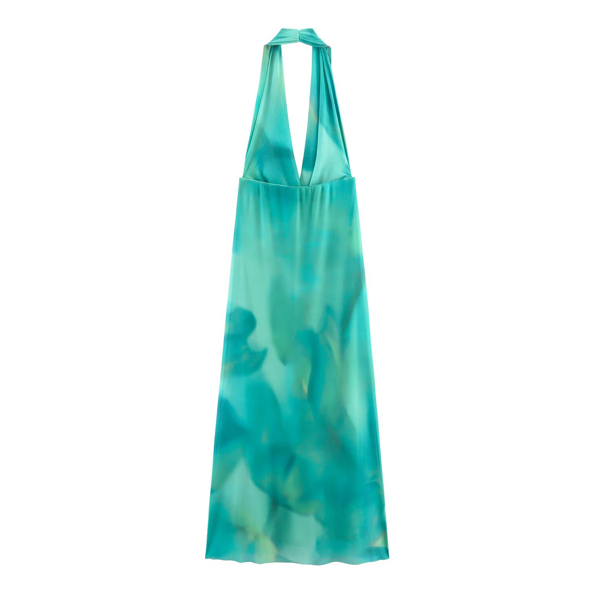 Women's Printed Backless Halter Dress