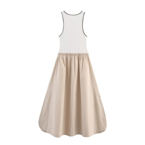 Summer Slim Slimming Arc Simple Sleeveless Dress