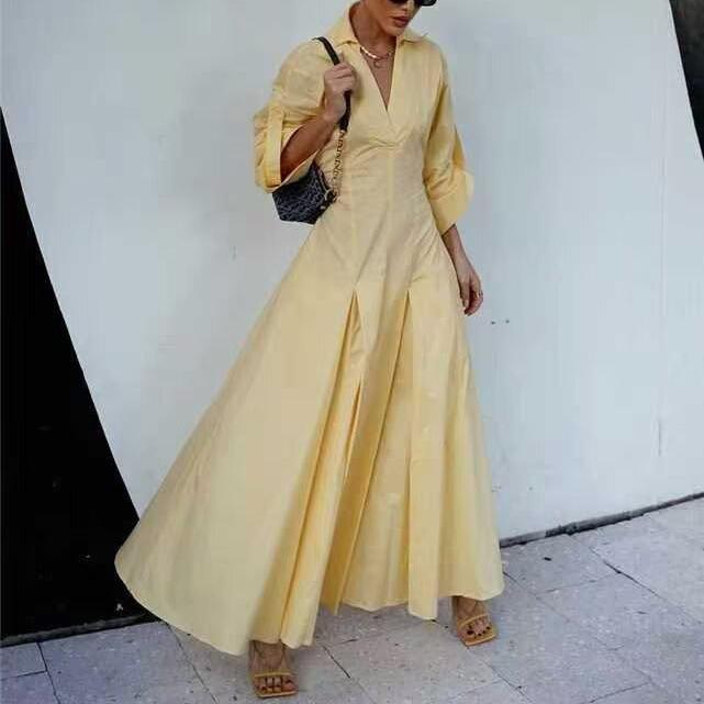 Women's Ball Elegant Spring Summer Collared Shirt Trench Dress