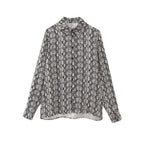 Women's Wear Animal Pattern Printed Silk Satin Texture Shirt