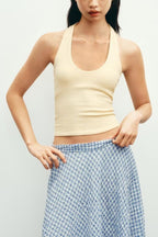 's Sweet Spicy Hanging Collar Slim Fit Backless Basic Vest