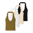 's Sweet Spicy Hanging Collar Slim Fit Backless Basic Vest