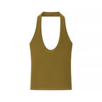 's Sweet Spicy Hanging Collar Slim Fit Backless Basic Vest