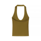 's Sweet Spicy Hanging Collar Slim Fit Backless Basic Vest