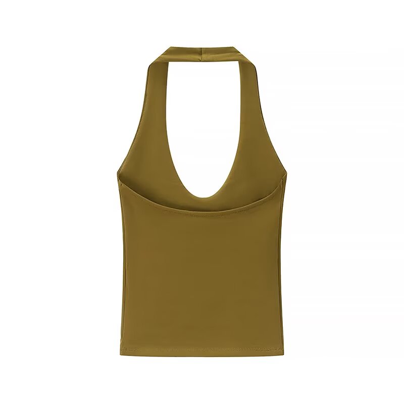 's Sweet Spicy Hanging Collar Slim Fit Backless Basic Vest