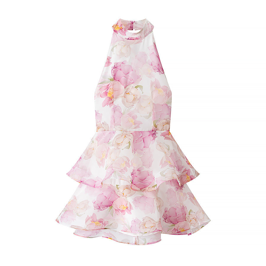 Printed Slim Fit Bud Skirt Swing Dress