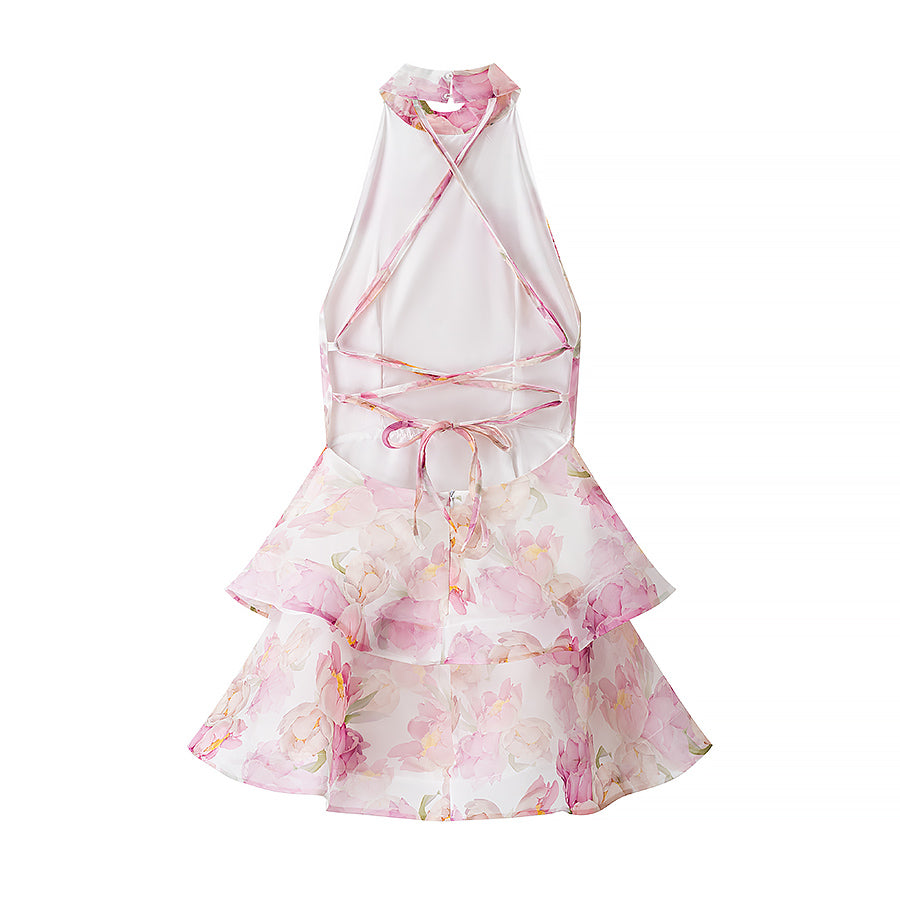 Printed Slim Fit Bud Skirt Swing Dress