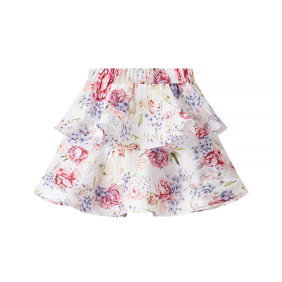Women's Clothing Halter Sleeveless Short Top Short Floral Skirt Two Pieces