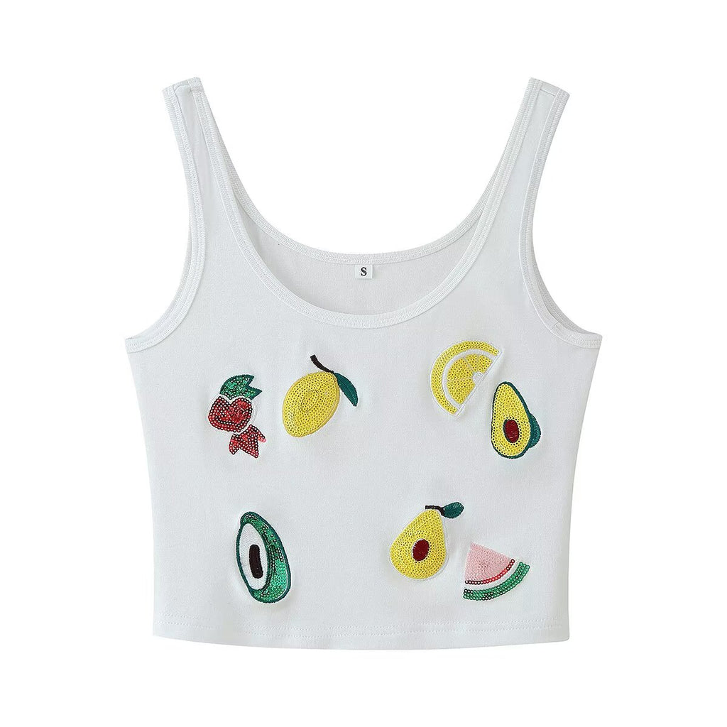 Women's Sequin Embroidered Vest Top