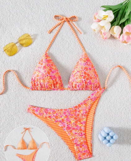Printing Double Bikini Swimwear