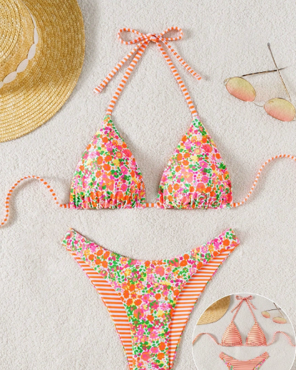 Green Orange Floral